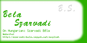 bela szarvadi business card